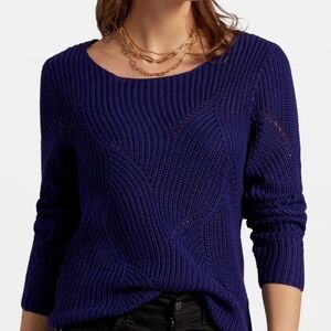 Massimo Dutti Italian Yarn Sweater  Navy Blue
